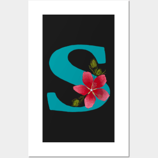 Fonts n Flowers Letter S by MarcyBrennanArt Posters and Art